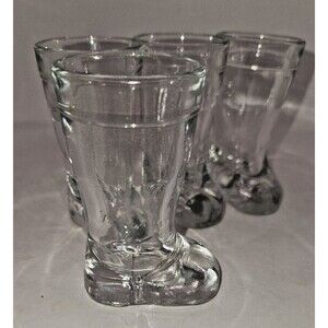 BOOT toothpick holder Shot Glass 3¼ Tall set of 4 western barware MOD DEP
